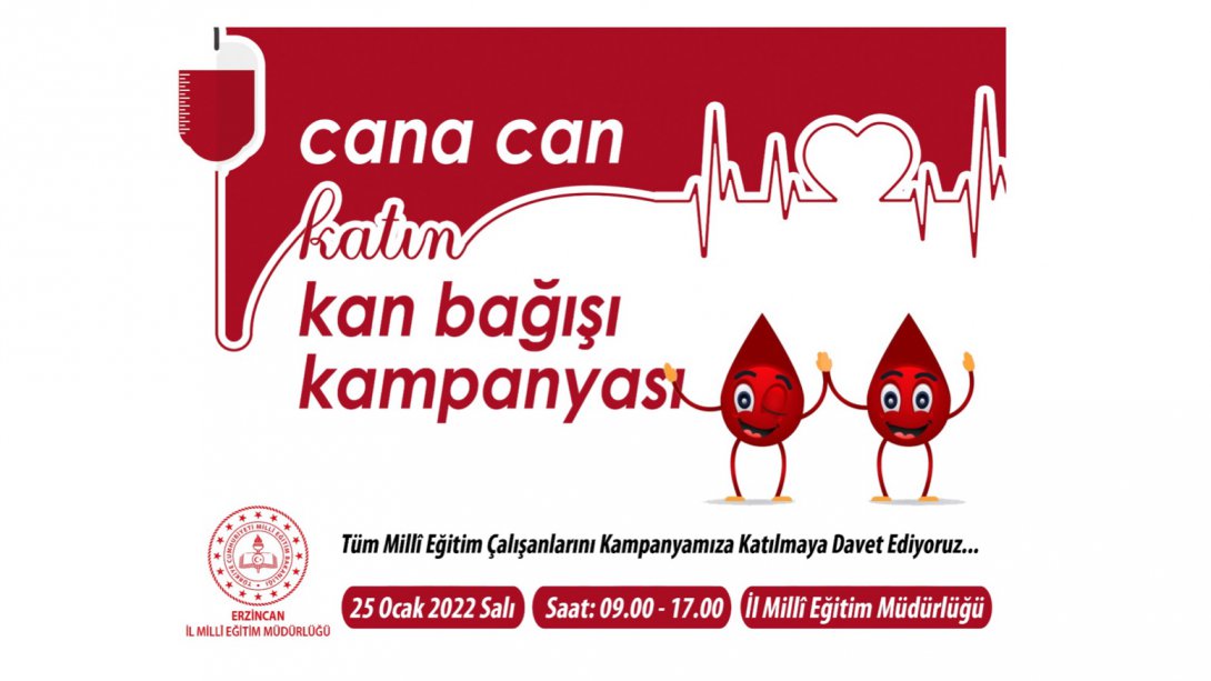 Erzincan İl Milli Eğitim Müdürlüğü Çalışanlarından Kızılay Kan Merkezi'ne Kan Bağışı