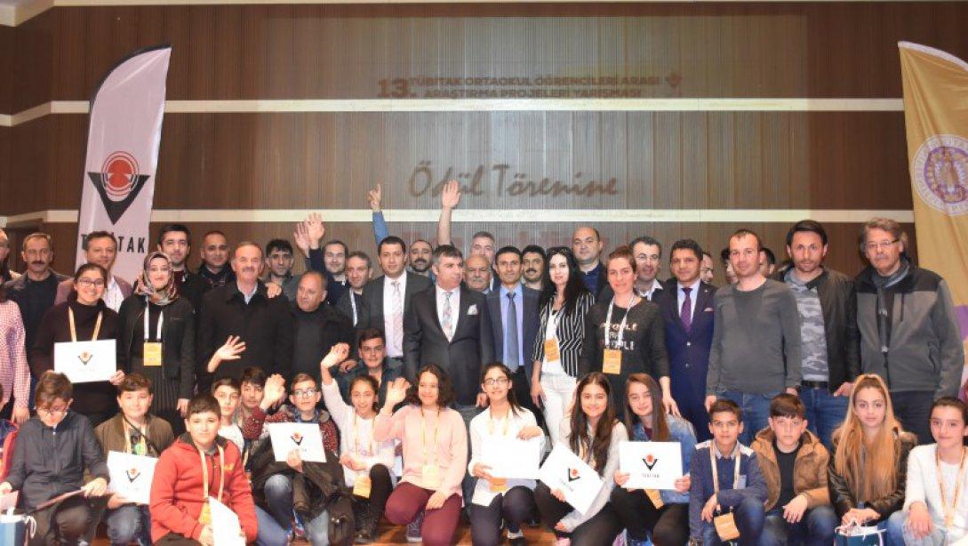 13.sü Düzenlenen TÜBİTAK Ortaokul Öğrencileri Araştırma Projeleri Yarışması Erzurum Bölge Finali Sonuçlandı
