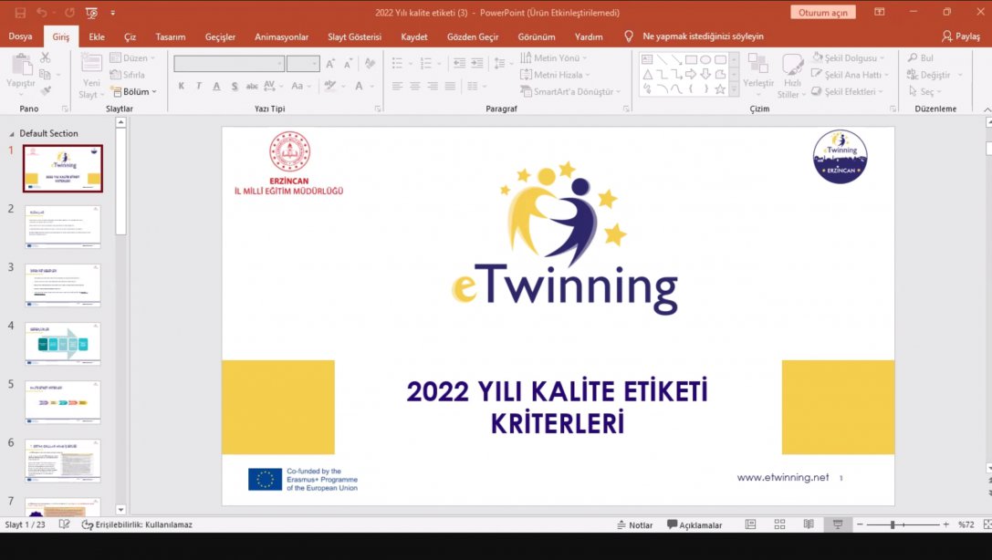 eTwinning Kalite Etiketi Başvurusu Yapacak Öğretmenler için Bilgilendirme Toplantısı Yapıldı
